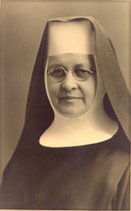 Black and white portrait of Mother Eustacia