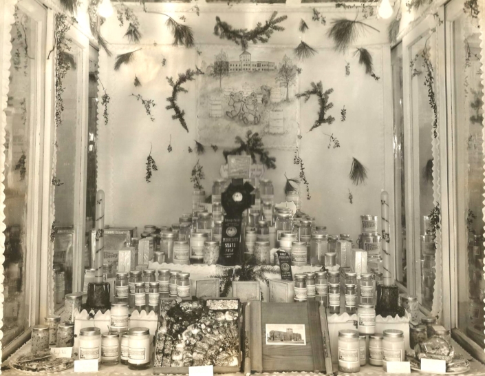 A display of products at the Minnesota State Fair  in 1931