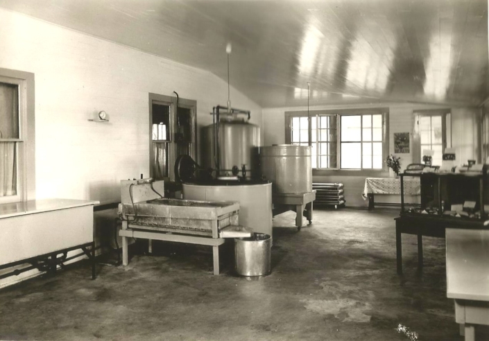 The production room at the Honey House