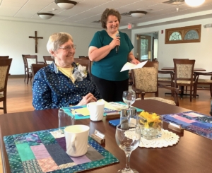 Sue Murphy related how she came to know Sister Kathleen and is grateful for Sister Kathleen's excellent direction and guidance in her new position.