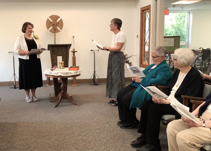 Sister Jennifer went through the oath of office with Sue. Sister Jennifer went through the oath of office with Sue.