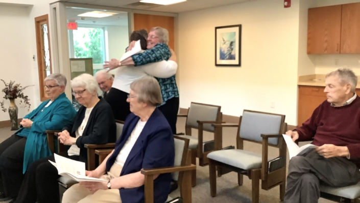 Sister Kathleen gave Sue her support. Sister Kathleen gave Sue her support.