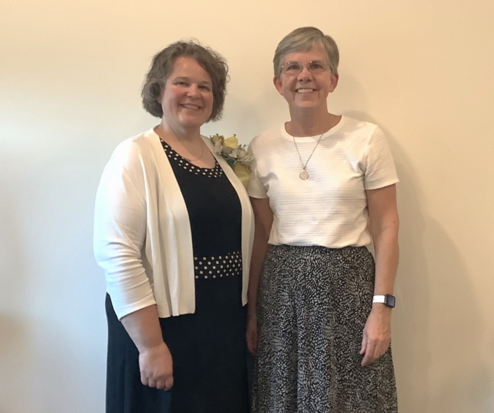 Sue, our Monastery Coordinator and Sister Jennifer Mechtild Horner, our Pastoral Administrator. Sue, our Monastery Coordinator and Sister Jennifer Mechtild Horner, our Pastoral Administrator.