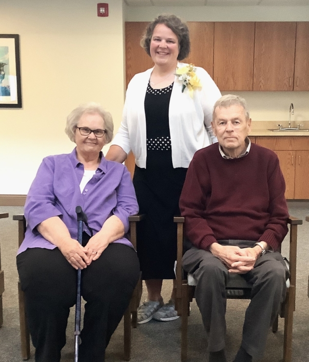 Sue with her parents, Betty and Jim. Sue with her parents, Betty and Jim.