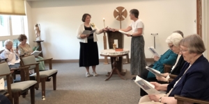 Sue was given the Holy Rule of Saint Benedict.