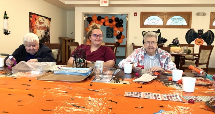 Sister Dianne, Morgan, and Sister Karen into a good game. Sister Dianne, Morgan, and Sister Karen into a good game.