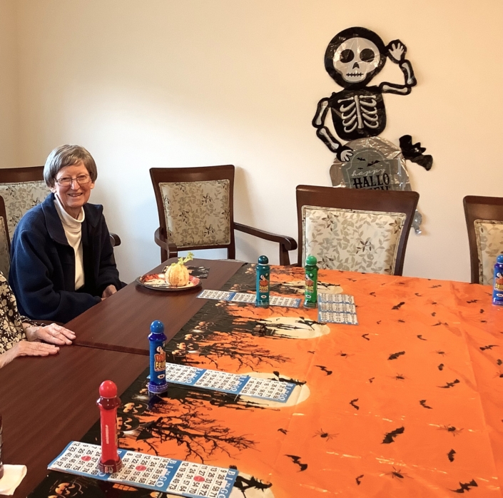 Sister Eileen’s orange was styled as a pumpkin! Sister Eileen's orange was styled as a pumpkin!