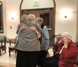 Hugs all around at the end of the prayer service!