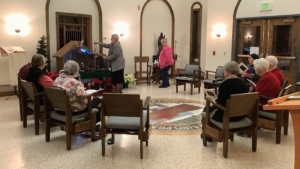 The incensing (blessing) of the Nativity.