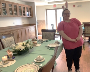 Morgan, our wonderful Easter bunny!