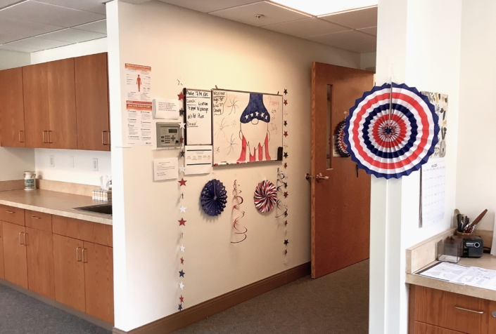 Decorated Entrance to the Wellness Room!