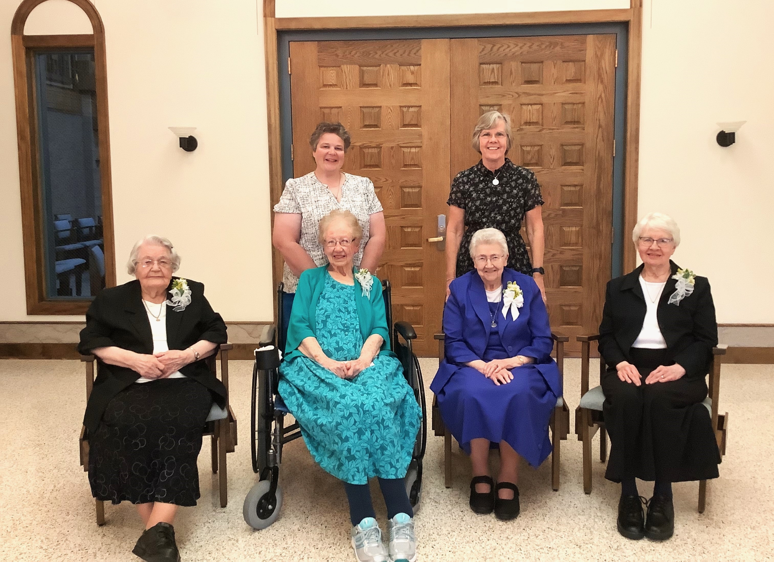 Jubilarians with Sue Murphy and Sister Jennifer Mechtild Horner