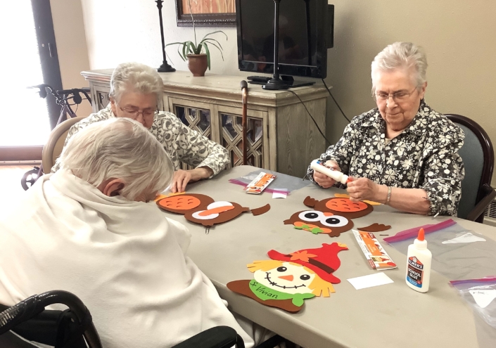 Sister Vivian's project is done, and Sisters Karen and Anita are working.
