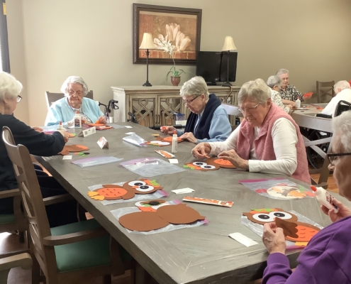 Sisters Judy, Domica, Anne, Kathleen and Eileen M. at work.