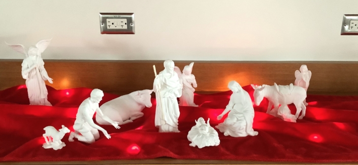 Closeup of the Dining Room Creche.